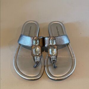 Dana Buchman Metallic Sandals with Crystal Embellishments